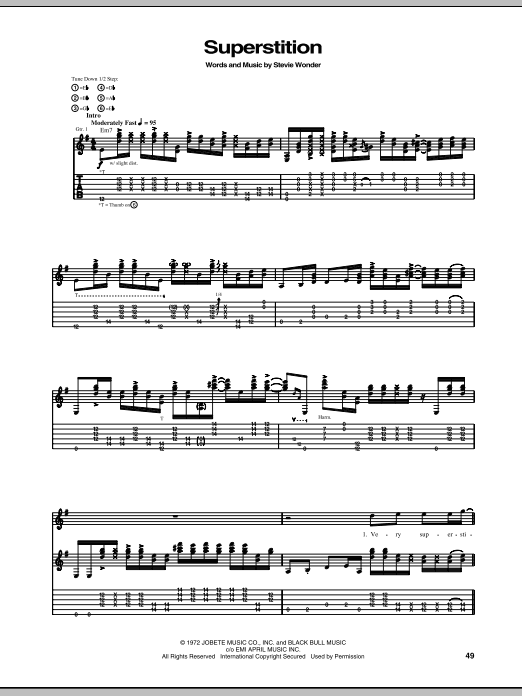 Superstition (Guitar Tab) von Stevie Ray Vaughan