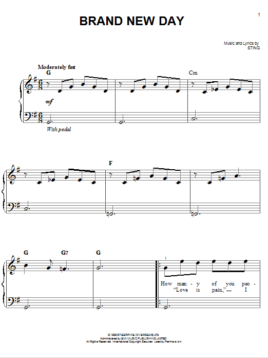 Brand New Day (Easy Piano) von Sting