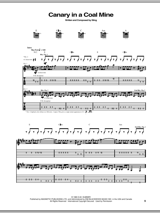 Canary In A Coalmine (Guitar Tab) von The Police