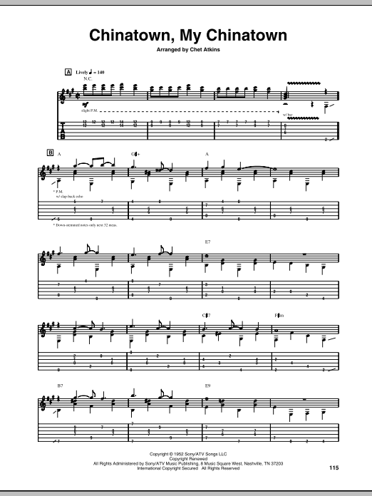 Chinatown, My Chinatown (Guitar Tab) von Chet Atkins