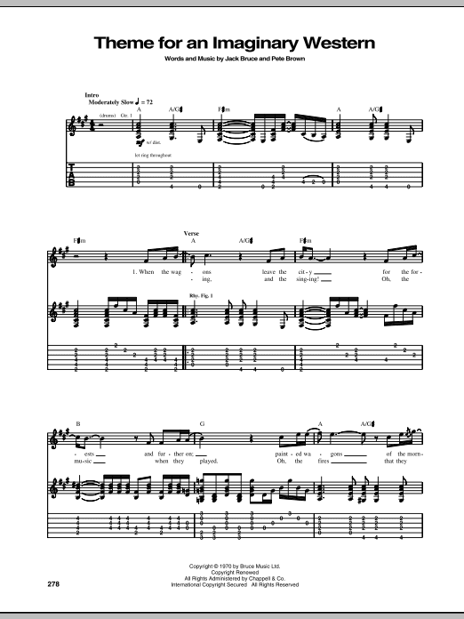 Theme For An Imaginary Western (Guitar Tab) von Mountain