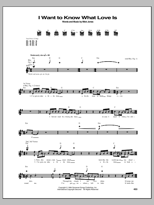 I Want To Know What Love Is (Guitar Tab) von Foreigner