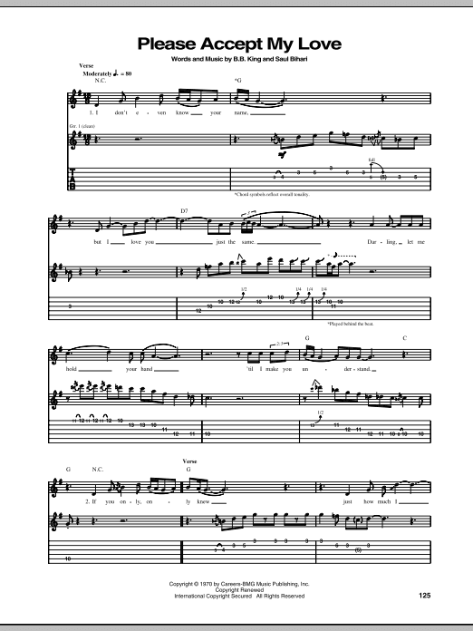 Please Accept My Love (Guitar Tab) von B.B. King