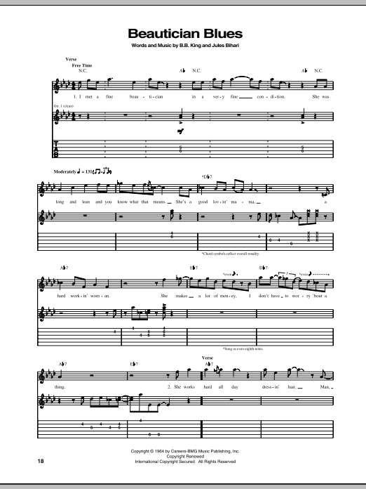 Beautician Blues (Guitar Tab) von B.B. King