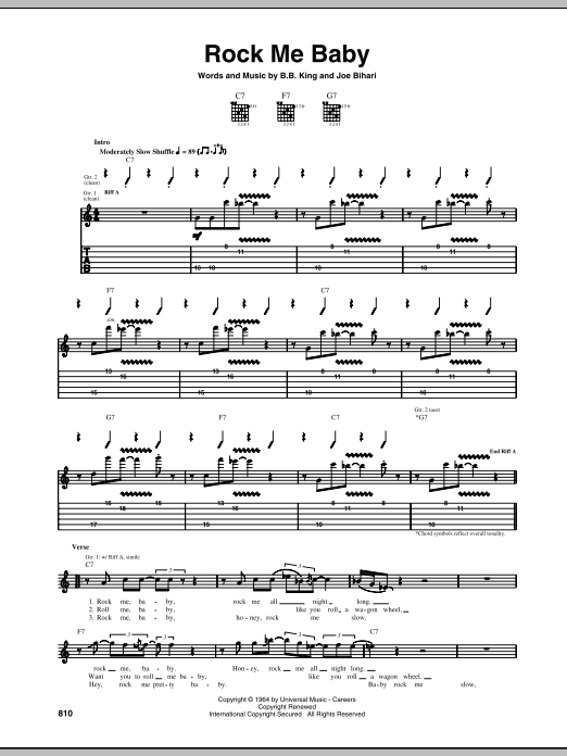 Rock Me Baby (Guitar Tab) von B.B. King