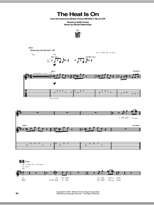 The Heat Is On (Guitar Tab) von Glenn Frey