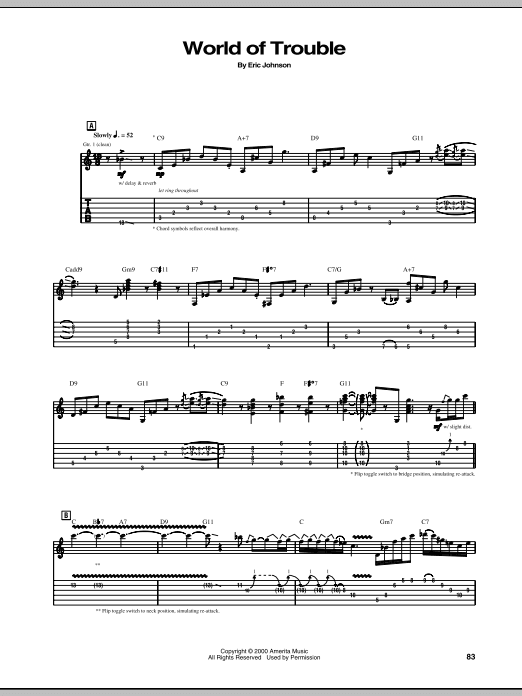 World Of Trouble (Guitar Tab) von Eric Johnson