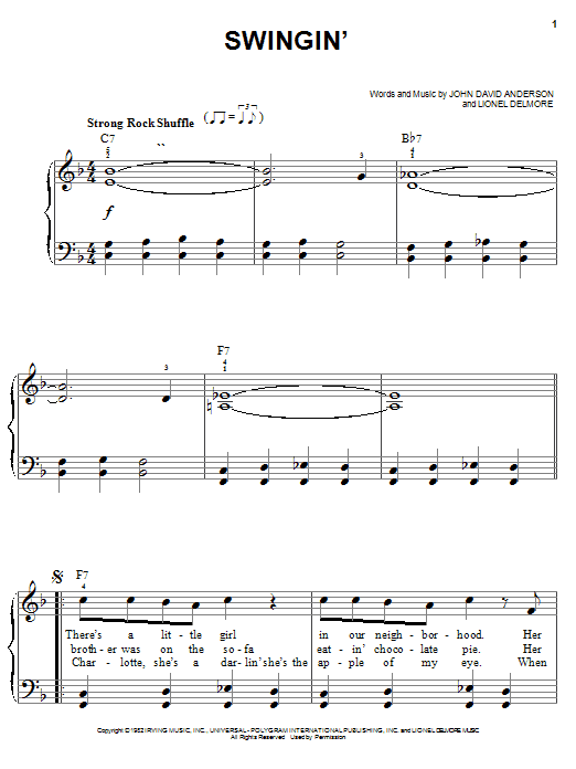 Swingin' (Easy Piano) von John Anderson