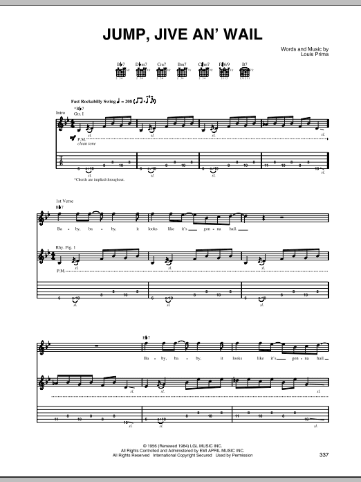 Jump, Jive An' Wail (Guitar Tab) von The Brian Setzer Orchestra