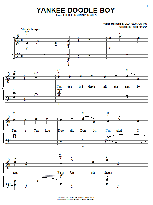 Yankee Doodle Boy (arr. Phillip Keveren) (Easy Piano) von George M. Cohan