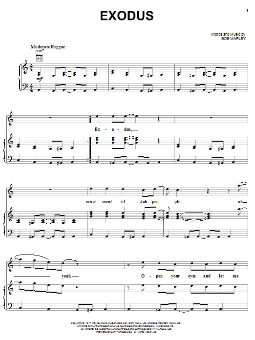 Exodus (Piano, Vocal & Guitar Chords (Right-Hand Melody)) von Bob Marley