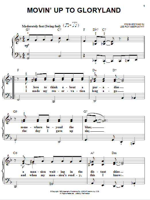 Movin' Up To Gloryland (Easy Piano) von Lee Roy Abernathy