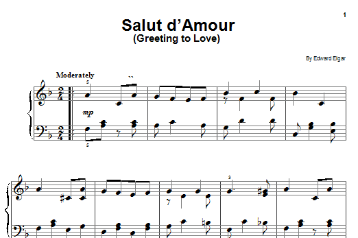 Salut D'amour (Greeting To Love) (Easy Piano) von Edward Elgar
