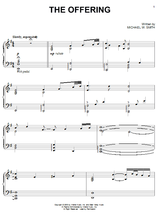 The Offering (Piano Solo) von Michael W. Smith