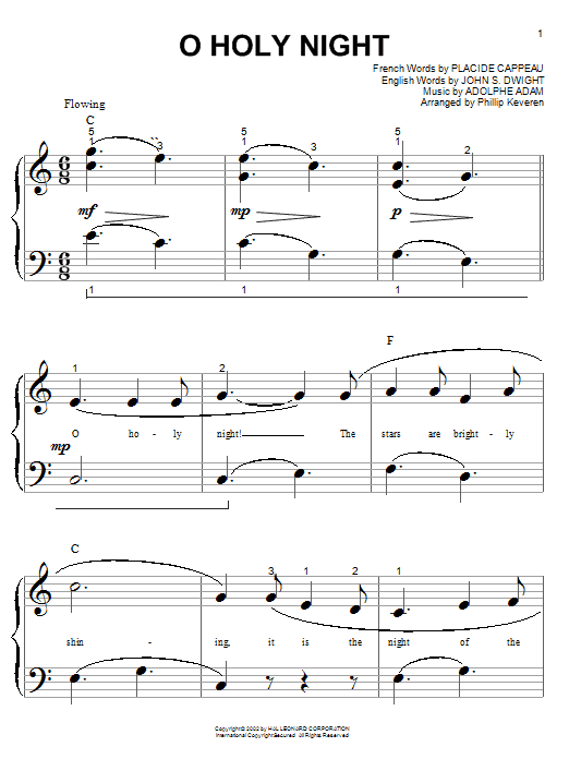 O Holy Night (arr. Phillip Keveren) (Big Note Piano) von Adolphe Adam