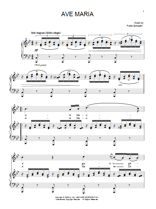 Ave Maria (Piano & Vocal) von Franz Schubert