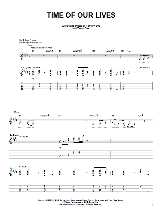 Time Of Our Lives (Guitar Tab) von Bonnie Raitt