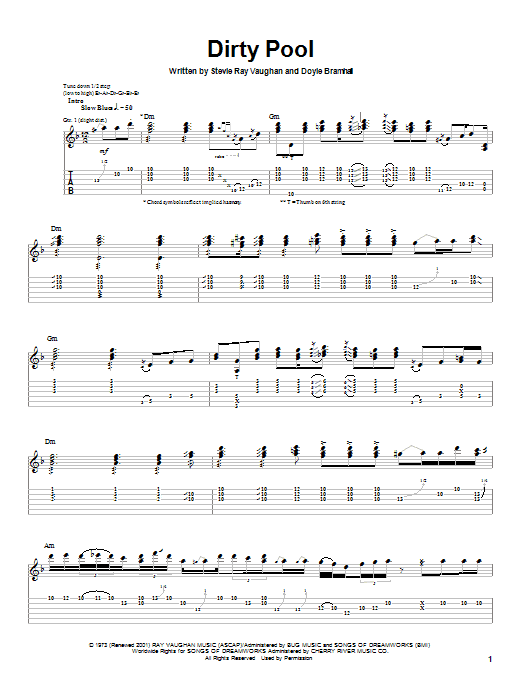 Dirty Pool (Guitar Tab) von Stevie Ray Vaughan