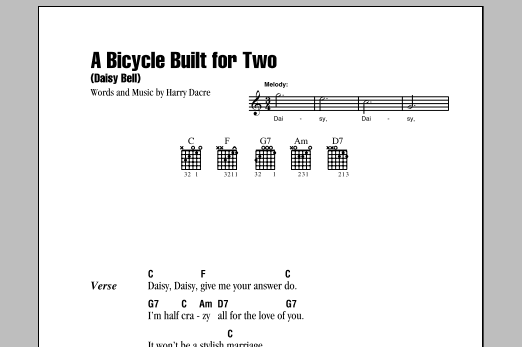 A Bicycle Built For Two (Daisy Bell) (Guitar Chords/Lyrics) von Harry Dacre