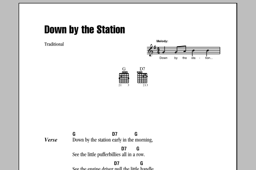 Down By The Station (Guitar Chords/Lyrics) von Traditional
