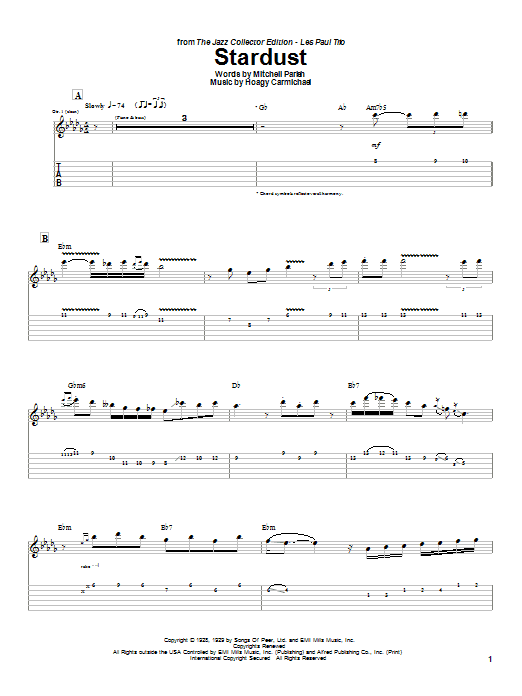 Stardust (Guitar Tab) von Les Paul