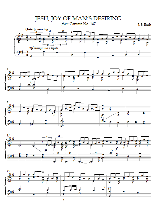Jesu, Joy of Man's Desiring (Piano Solo) von Johann Sebastian Bach