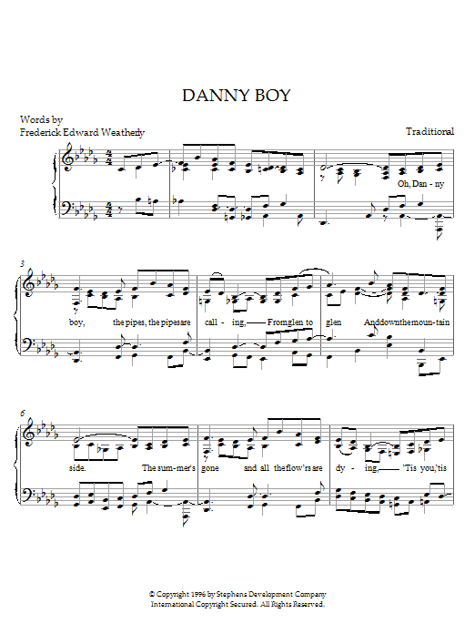Danny Boy (Easy Piano) von Frederick Edward Weatherly