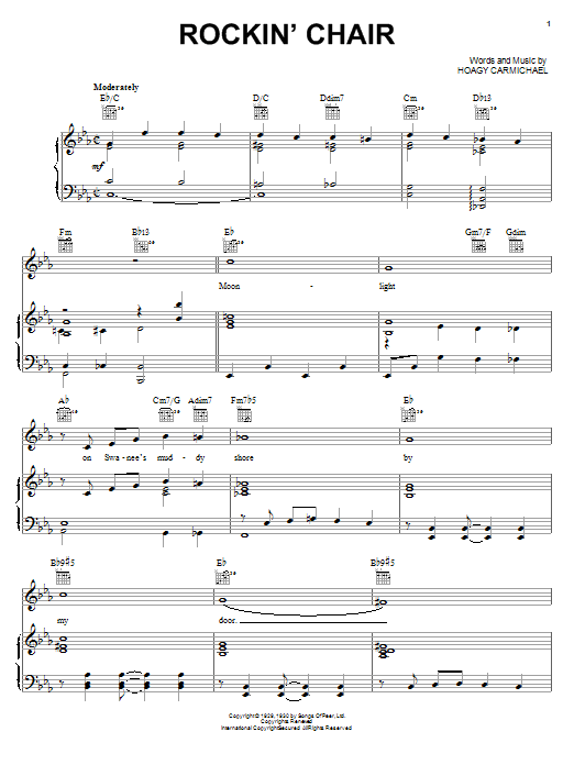 Rockin' Chair (Piano, Vocal & Guitar Chords (Right-Hand Melody)) von Hoagy Carmichael