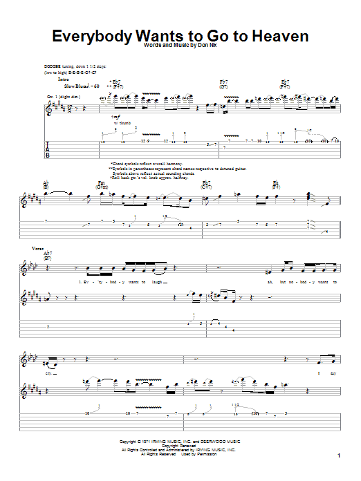 Everybody Wants To Go To Heaven (Guitar Tab) von Albert King