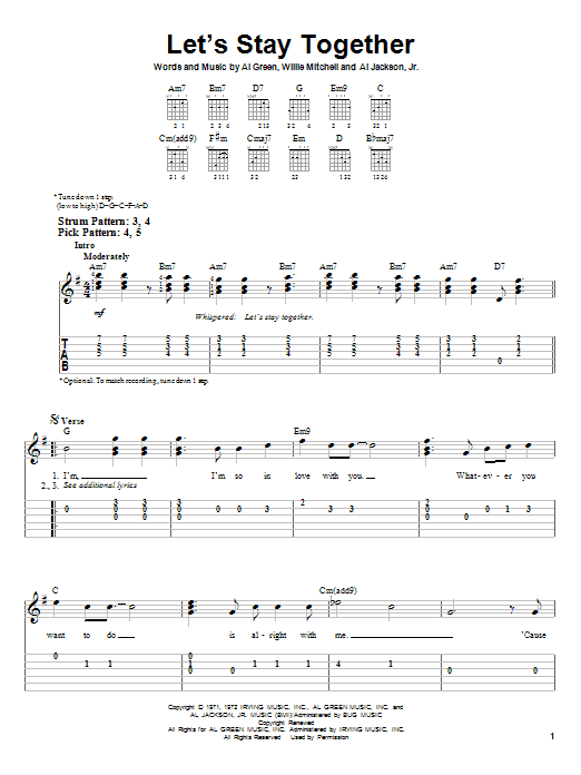Let's Stay Together (Easy Guitar) von Al Green