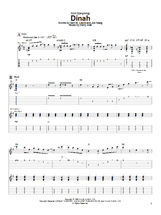 Dinah (Guitar Tab) von Django Reinhardt