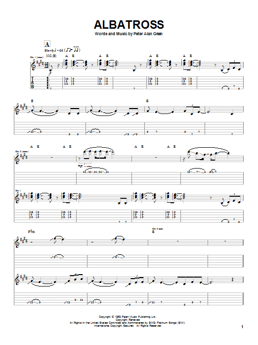 Albatross (Guitar Tab) von Peter Alan Green