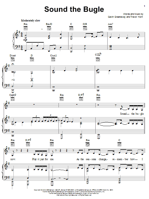 Sound The Bugle (Piano, Vocal & Guitar Chords (Right-Hand Melody)) von Gavin Greenaway