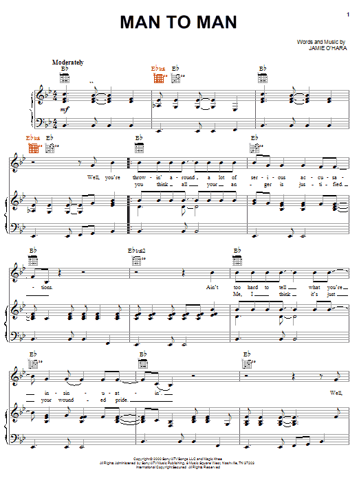 Man To Man (Piano, Vocal & Guitar Chords (Right-Hand Melody)) von Gary Allan