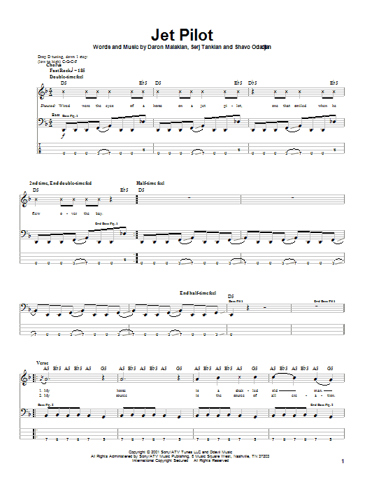 Jet Pilot (Bass Guitar Tab) von System Of A Down
