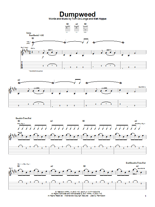 Dumpweed (Guitar Tab) von Blink-182