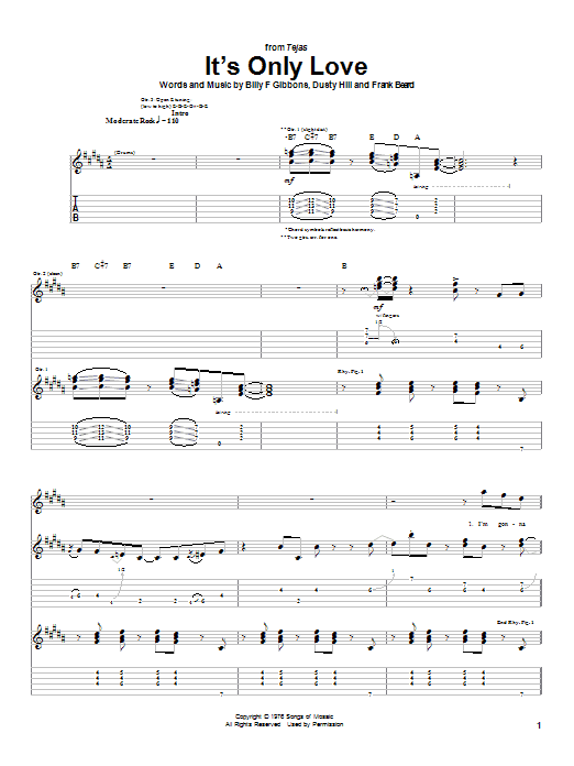 It's Only Love (Guitar Tab) von ZZ Top