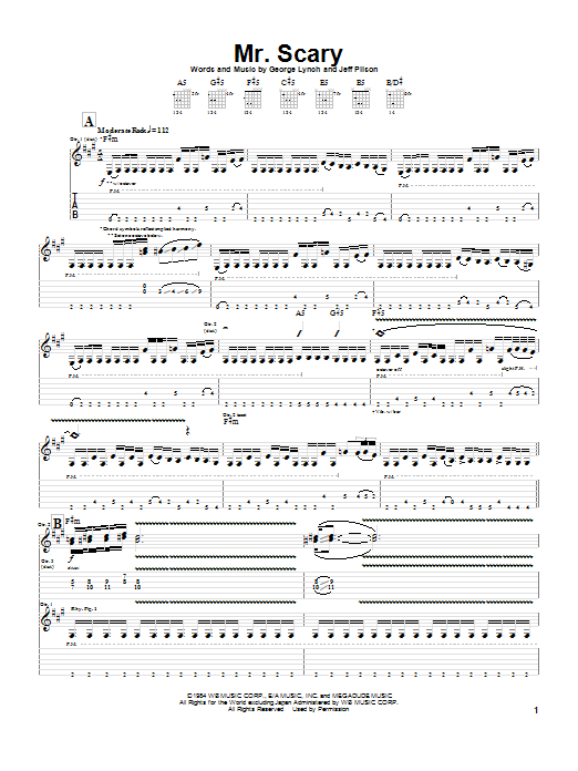 Mr. Scary (Guitar Tab) von Dokken