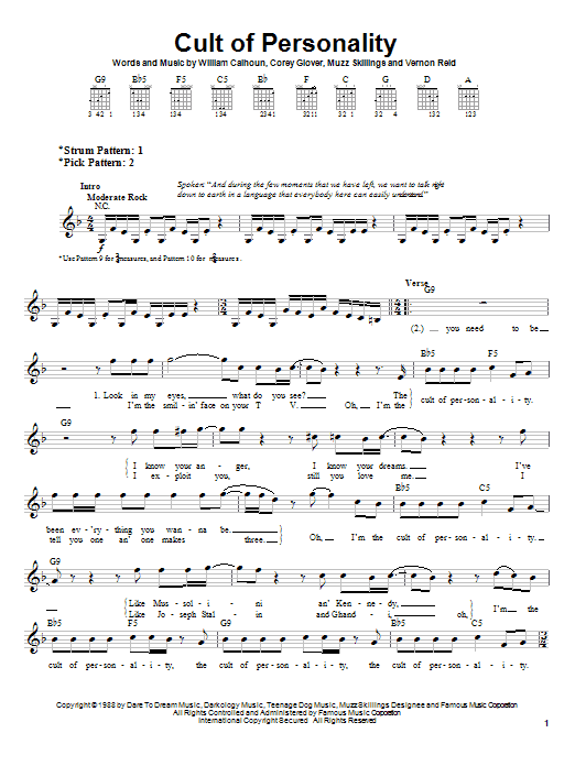 Cult Of Personality (Easy Guitar) von Living Colour