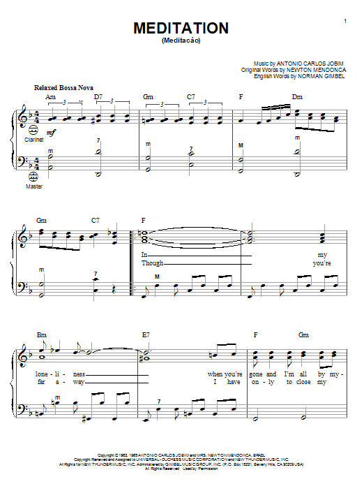 Meditation (Meditacao) (Accordion) von Antonio Carlos Jobim