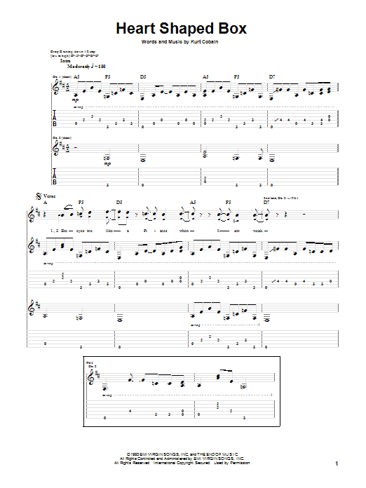 Heart Shaped Box (Guitar Tab) von Nirvana