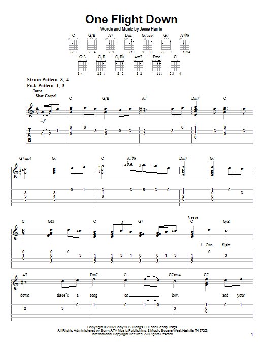 One Flight Down (Easy Guitar Tab) von Norah Jones