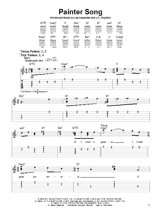 Painter Song (Easy Guitar Tab) von Norah Jones