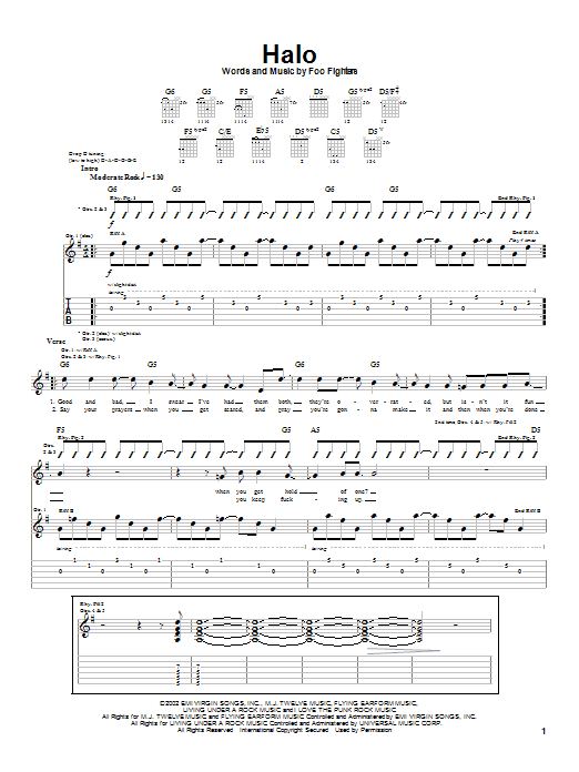 Halo (Guitar Tab) von Foo Fighters