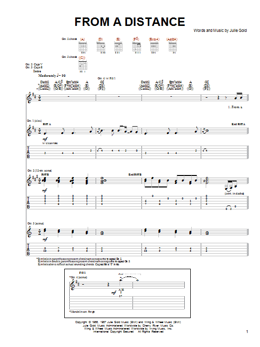 From A Distance (Guitar Tab) von The Byrds