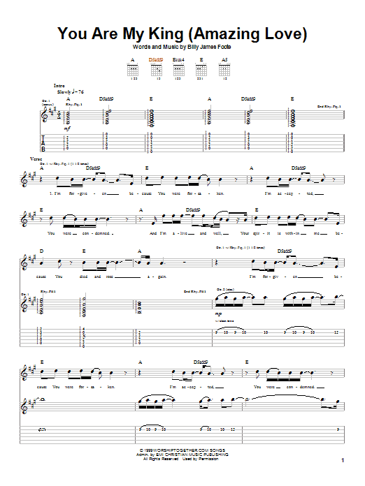 You Are My King (Amazing Love) (Guitar Tab) von Newsboys