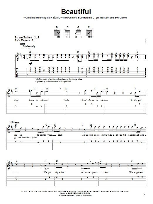 Beautiful (Easy Guitar Tab) von Audio Adrenaline