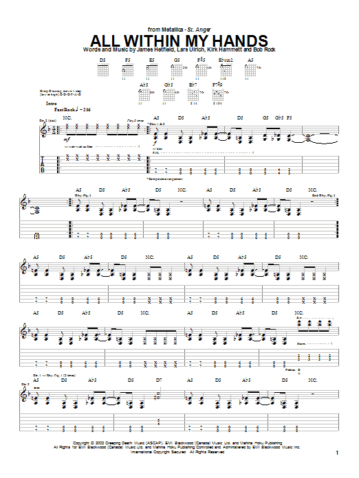 All Within My Hands (Guitar Tab) von Metallica