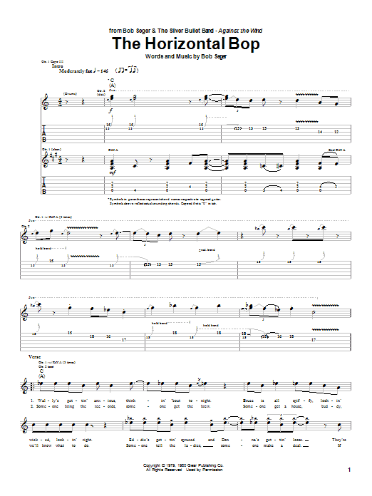 The Horizontal Bop (Guitar Tab) von Bob Seger