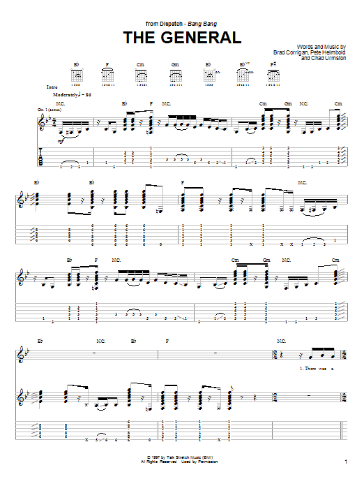 The General (Guitar Tab) von Dispatch